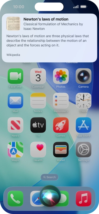 Ask questions or ask Siri to find information on the internet. Ask questions or ask Siri to find information on the internet.