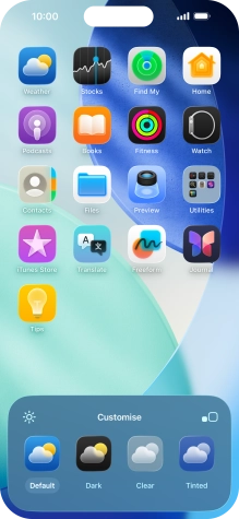 Press the required setting to select the size of app icons on the home screen. Press the required setting to select the size of app icons on the home screen.