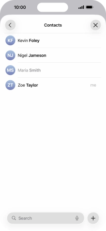 Press the required contact. Press the required contact.