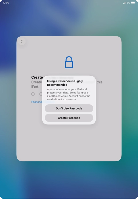 If you turn off the function, press Don't Use Passcode. If you turn off the function, press Don't Use Passcode.