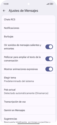Pulsa Gemini en Mensajes. Pulsa Gemini en Mensajes.