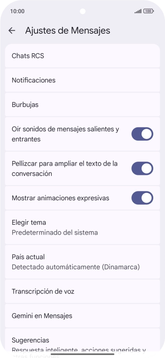 Pulsa Gemini en Mensajes. Pulsa Gemini en Mensajes.