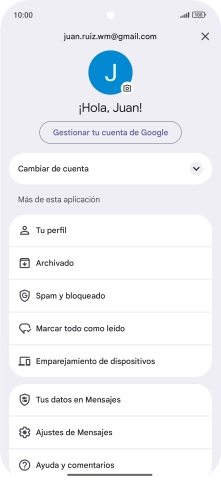 Pulsa Ajustes de Mensajes. Pulsa Ajustes de Mensajes.