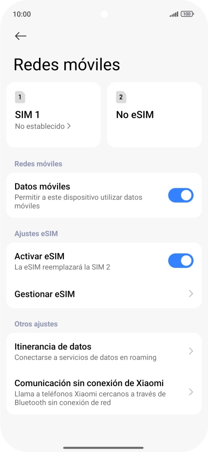Pulsa Gestionar eSIM. Pulsa Gestionar eSIM.