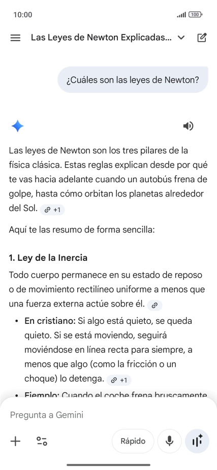 La transcripción de la conversación con Gemini Live aparece ahora en la pantalla. La transcripción de la conversación con Gemini Live aparece ahora en la pantalla.