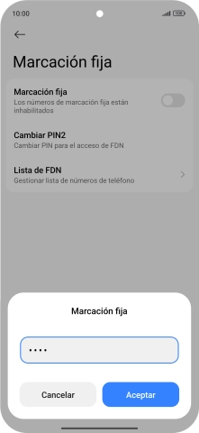 Introduce el código PIN2 y pulsa Aceptar. Introduce el código PIN2 y pulsa Aceptar.