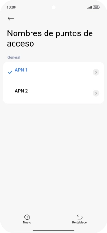 Pulsa la conexión de datos deseada para activarla. Pulsa la conexión de datos deseada para activarla.