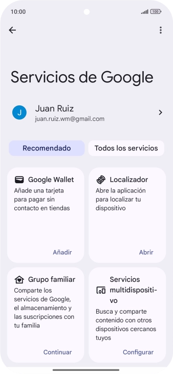 Pulsa Todos los servicios. Pulsa Todos los servicios.