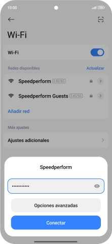 Introduce la contraseña de la red wifi y pulsa Conectar. Introduce la contraseña de la red wifi y pulsa Conectar.