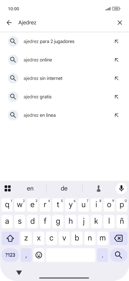 Introduce el nombre del tema o de la app y pulsa el icono de búsqueda. Introduce el nombre del tema o de la app y pulsa el icono de búsqueda.