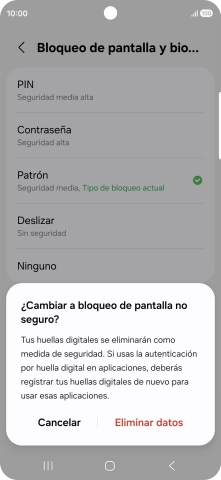 Pulsa Eliminar datos. Pulsa Eliminar datos.
