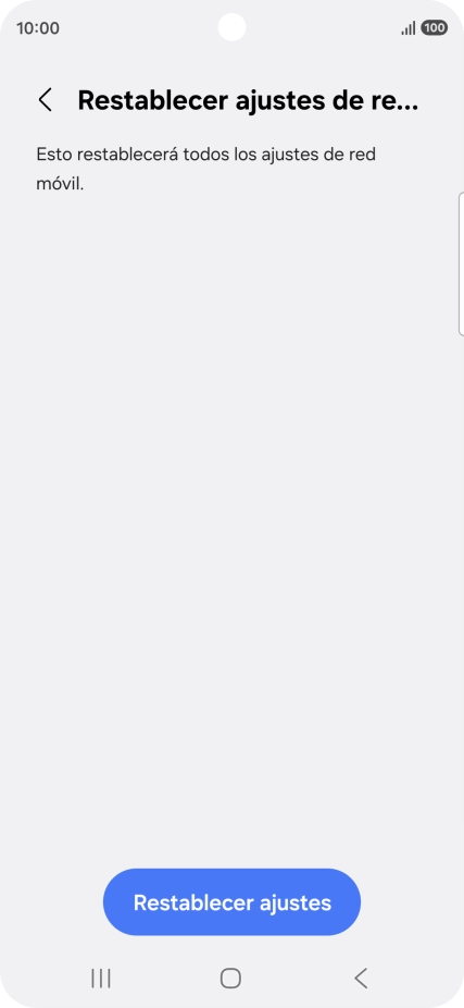 Pulsa Restablecer ajustes. Pulsa Restablecer ajustes.