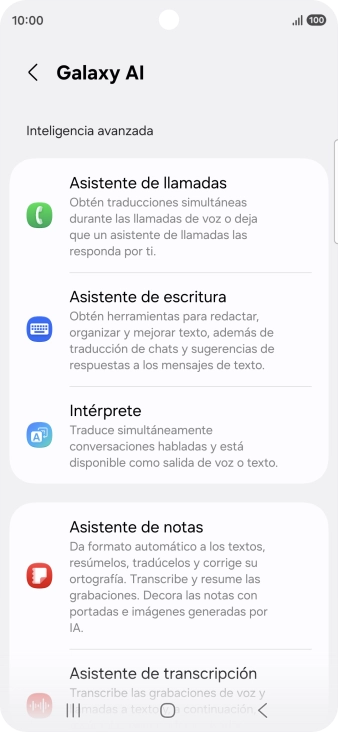 En la pantalla aparecen ahora más ejemplos de cómo puedes utilizar Galaxy AI. En la pantalla aparecen ahora más ejemplos de cómo puedes utilizar Galaxy AI.
