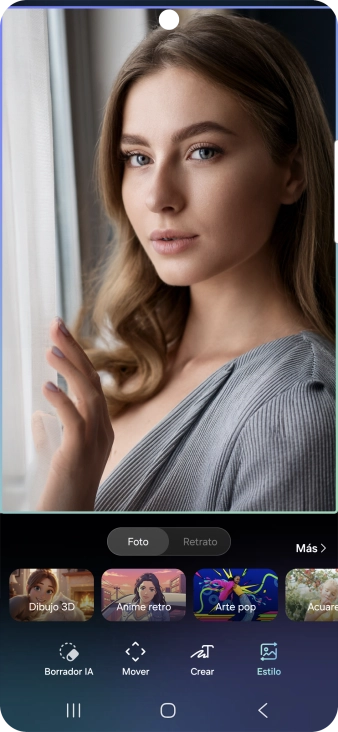 Si deseas cambiar los retratos utilizando diferentes estilos, pulsa Estilo y sigue las indicaciones de la pantalla para utilizar la función. Si deseas cambiar los retratos utilizando diferentes estilos, pulsa Estilo y sigue las indicaciones de la pantalla para utilizar la función.