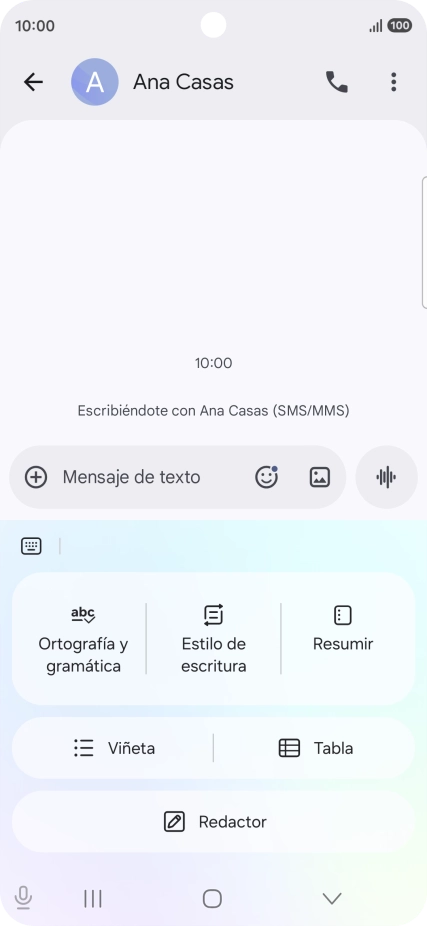 Para generar un texto, pulsa Redactor y sigue las indicaciones de la pantalla para utilizar la función. Para generar un texto, pulsa Redactor y sigue las indicaciones de la pantalla para utilizar la función.