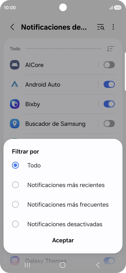 Pulsa el ajuste deseado. Pulsa el ajuste deseado.