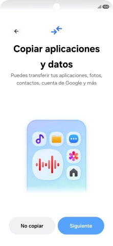 Puedes transferir el contenido de otro teléfono cuando activas tu teléfono por primera vez y cuando lo has restablecido. Cuando aparezca en la pantalla del teléfono esta imagen, ya está listo para la transmisión del contenido del otro teléfono. Puedes transferir el contenido de otro teléfono cuando activas tu teléfono por primera vez y cuando lo has restablecido. Cuando aparezca en la pantalla del teléfono esta imagen, ya está listo para la transmisión del contenido del otro teléfono.