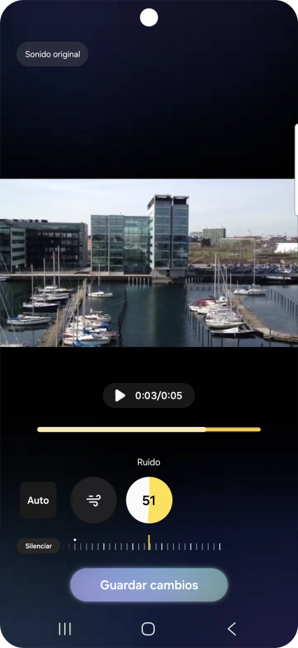 Pulsa Silenciar para eliminar totalmente el tipo de sonido del vídeo. Pulsa Silenciar para eliminar totalmente el tipo de sonido del vídeo.