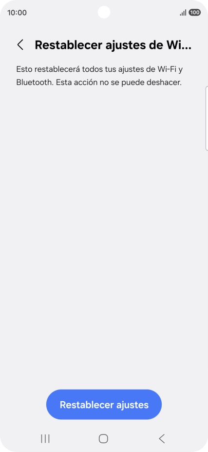 Pulsa Restablecer ajustes. Pulsa Restablecer ajustes.