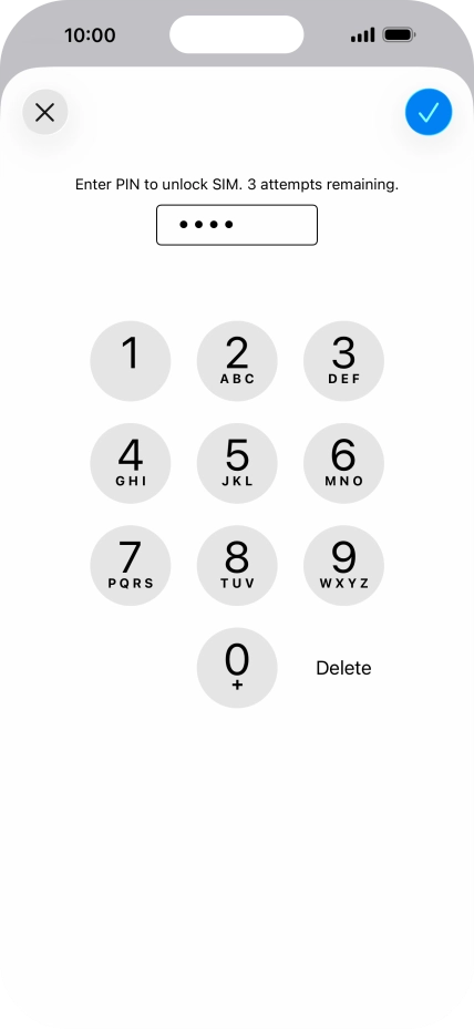 Key in your PIN and press the confirm icon. Key in your PIN and press the confirm icon.