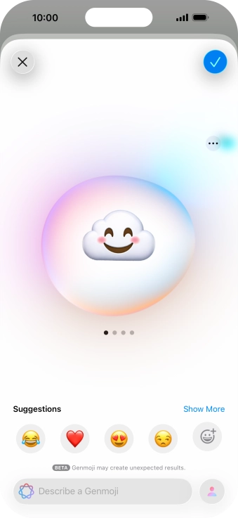 Slide your finger right or left on the screen to see the generated results. Slide your finger right or left on the screen to see the generated results.