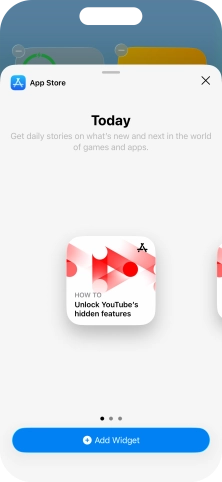 Slide your finger right or left on the screen to select the required widget size. Slide your finger right or left on the screen to select the required widget size.