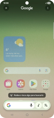 Pulsa el icono de música y espera a que aparezcan los resultados de búsqueda. Pulsa el icono de música y espera a que aparezcan los resultados de búsqueda.
