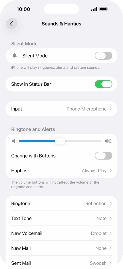 Press the indicator next to Press the indicator next to