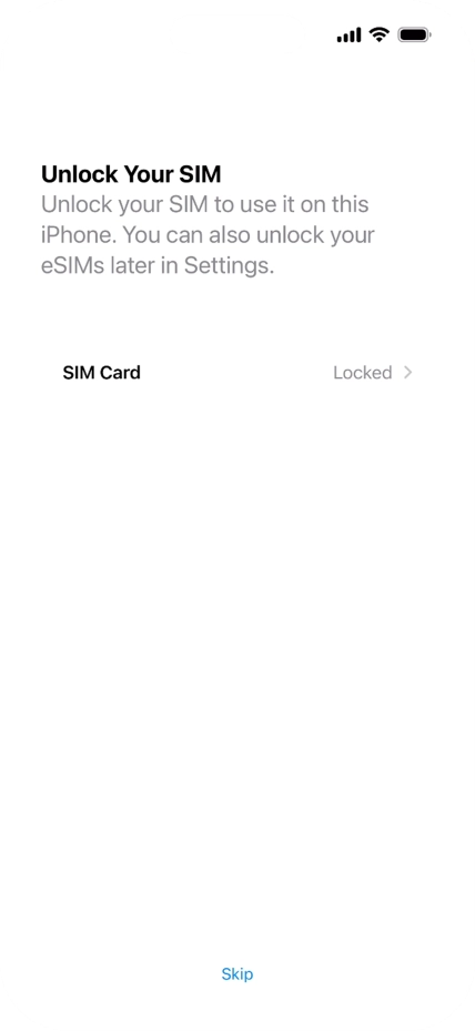 Press SIM Card. Press SIM Card.