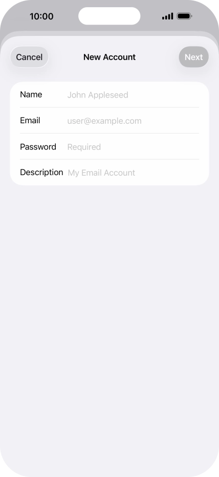 Press Name and key in the required sender name. Press Name and key in the required sender name.