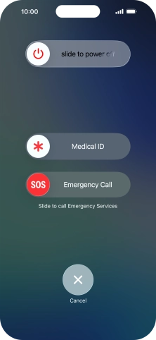 Press and drag the power off icon right. Press and drag the power off icon right.