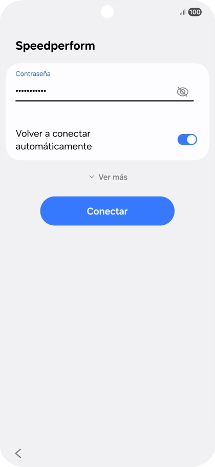 Introduce la contraseña de la red wifi y pulsa Conectar. Introduce la contraseña de la red wifi y pulsa Conectar.