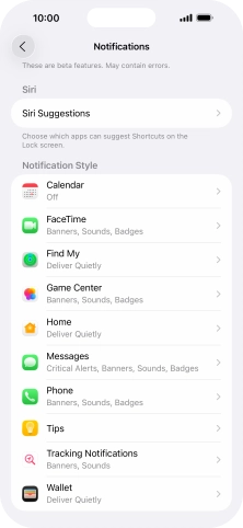 Press the required application. Press the required application.