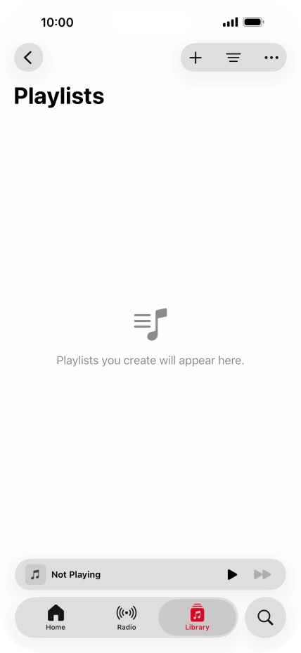 Press the new playlist icon. Press the new playlist icon.