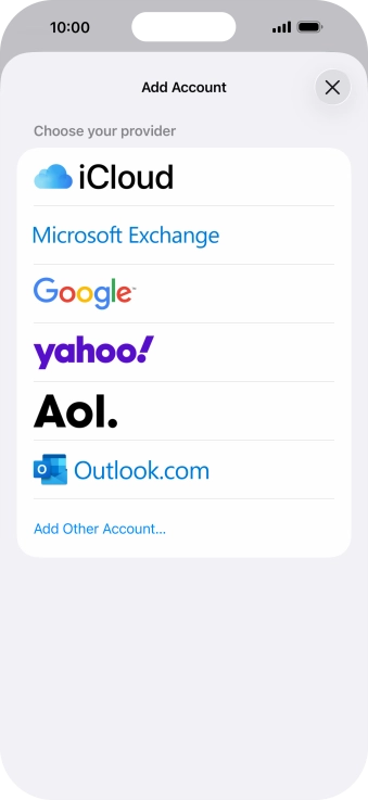 Press Add Other Account.... Press Add Other Account....