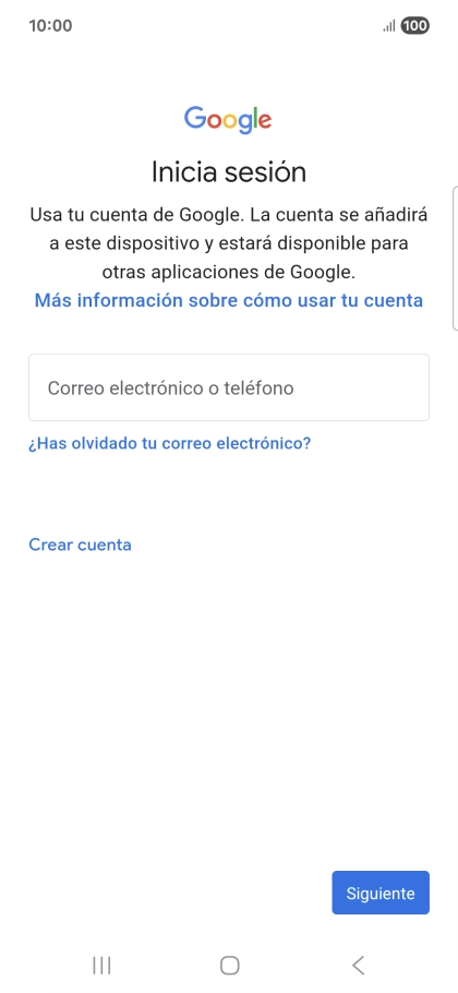 Si no tienes una cuenta de Google, pulsa Crear cuenta y sigue las indicaciones de la pantalla para ver cómo crear una cuenta nueva. Si no tienes una cuenta de Google, pulsa Crear cuenta y sigue las indicaciones de la pantalla para ver cómo crear una cuenta nueva.