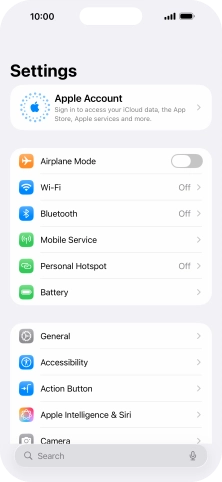 Press Apple Account. Press Apple Account.