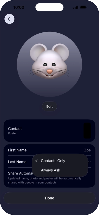Press the required setting. Press the required setting.