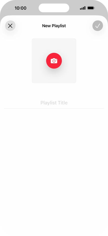 Press the text input field and key in a name for the playlist. Press the text input field and key in a name for the playlist.