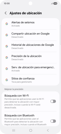 Pulsa Precisión de la ubicación. Pulsa Precisión de la ubicación.