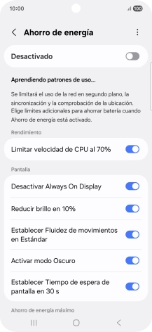 Pulsa el indicador junto a los ajustes deseados para activarlos o desactivarlos. Pulsa el indicador junto a los ajustes deseados para activarlos o desactivarlos.