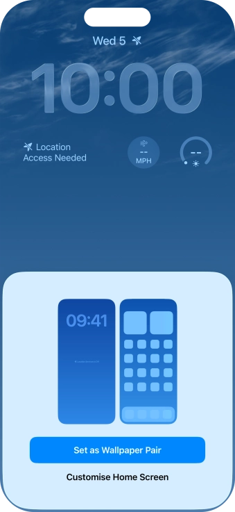 To use the same colour theme on the home screen, press Set as Wallpaper Pair. To use the same colour theme on the home screen, press Set as Wallpaper Pair.