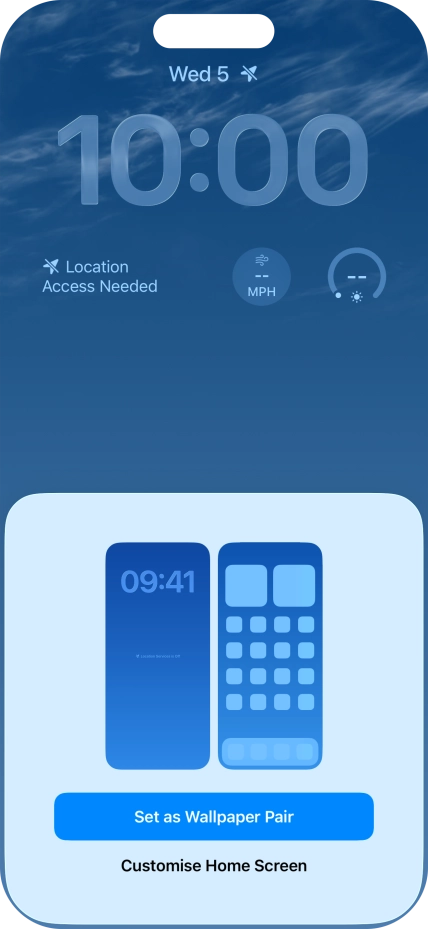 To use the same colour theme on the home screen, press Set as Wallpaper Pair. To use the same colour theme on the home screen, press Set as Wallpaper Pair.