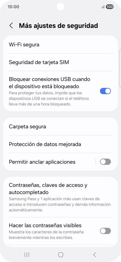 Pulsa Seguridad de tarjeta SIM. Pulsa Seguridad de tarjeta SIM.