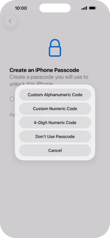 Follow the instructions on the screen to turn on use of phone lock code or press Don't Use Passcode. Follow the instructions on the screen to turn on use of phone lock code or press Don't Use Passcode.