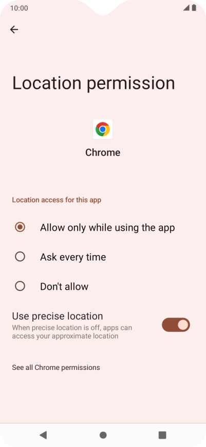 Press the required setting. Press the required setting.