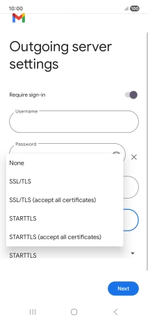 Press SSL/TLS. Press SSL/TLS.