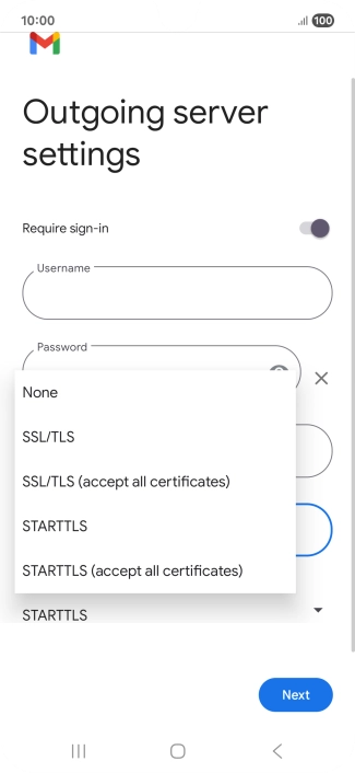 Press SSL/TLS. Press SSL/TLS.