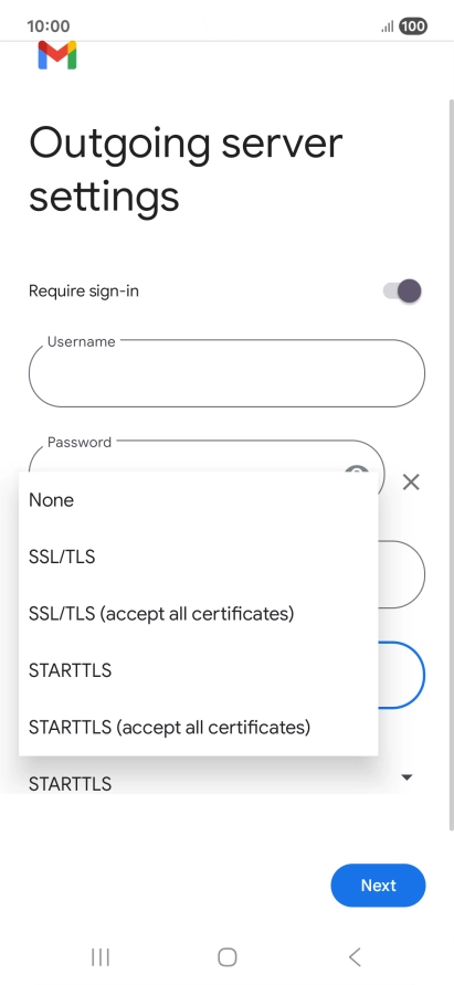 Press SSL/TLS. Press SSL/TLS.