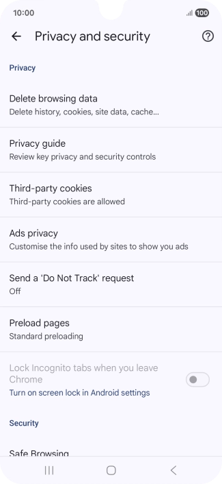 Press Delete browsing data. Press Delete browsing data.